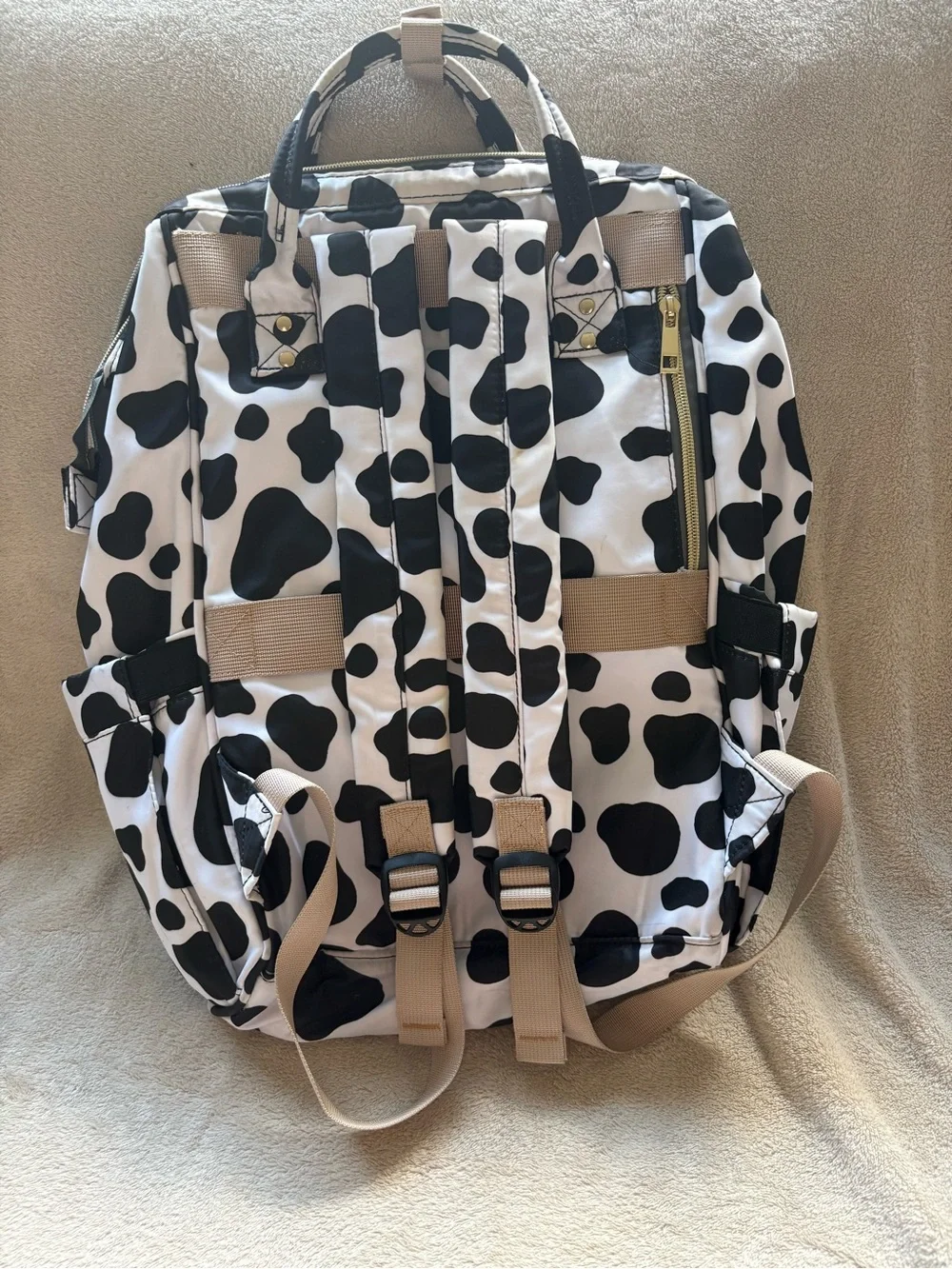 Black & White Cow Print Backpack